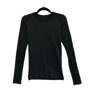 Lululemon Rest Less Pullover Women's Sz 4 Black Long Sleeve Cozy Brushed Workout